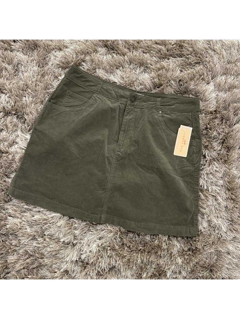 Copper Key Olive Green Corduroy Mini Skirt Women's Size XL NWT